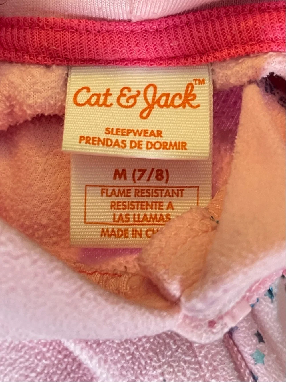 Cat & Jack Pink Star Unicorn Hooded Kids One-Piece